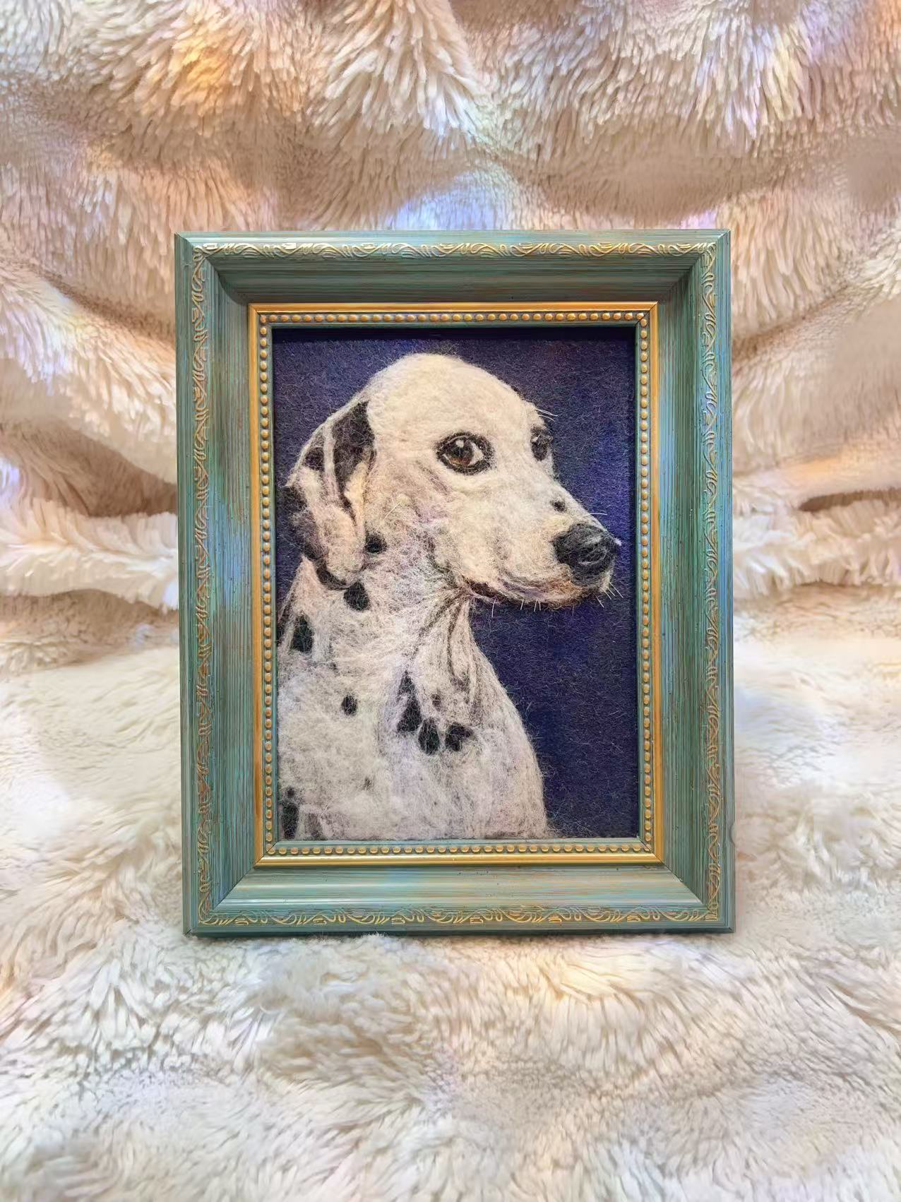 Dog Custom Wool Felted Portrait, Custom Pet Needle Felted Portrait, Dog Mom Gift, Pet Loss Gift, Wool Pet Portrait, Wool Art